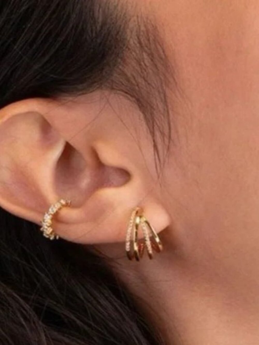Olive + Piper Gold Plated Benji Huggy Hoop Earrings